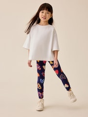 Navy Blue Heart Leggings (3-16yrs) - Image 2 of 9