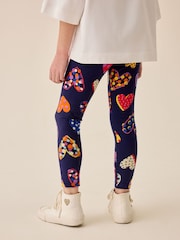 Navy Blue Heart Leggings (3-16yrs) - Image 3 of 9