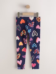 Navy Blue Heart Leggings (3-16yrs) - Image 7 of 9