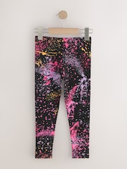 Black/Pink Splat Leggings (3-16yrs) - Image 2 of 4