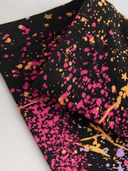 Black/Pink Splat Leggings (3-16yrs) - Image 3 of 4