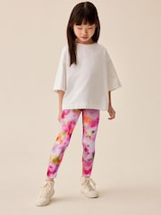 Pink Floral Blurred - Leggings (3-16 años) - Imagen 1 de 3