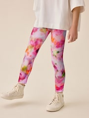 Pink Floral Blurred - Leggings (3-16 años) - Imagen 2 de 3