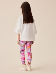 Pink Floral Blurred - Leggings (3-16 años) - Imagen 3 de 3