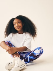 Navy Blue Swirl Leggings (3-16yrs) - Image 4 of 8