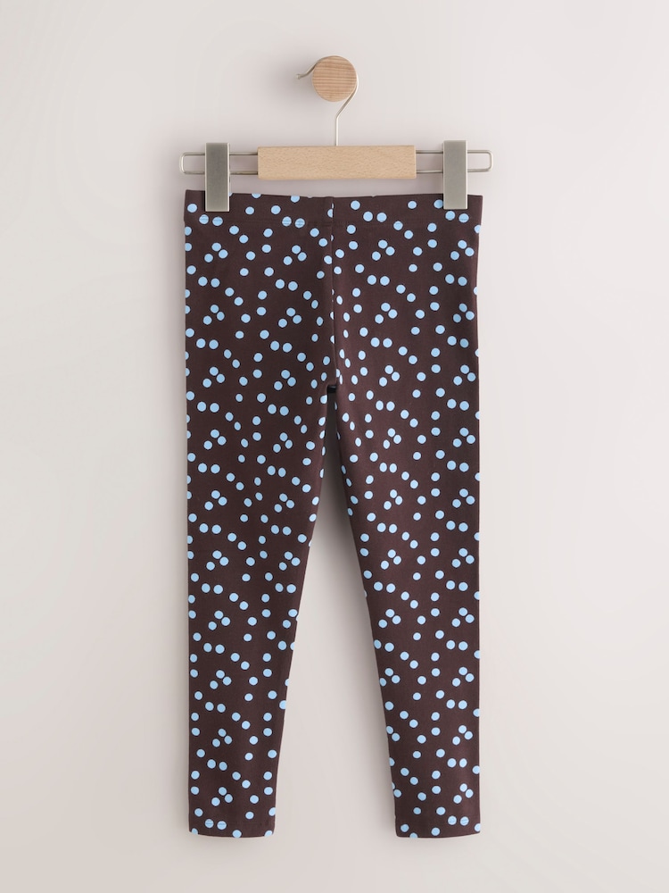Chocolate Brown/Blue Spot Leggings (3-16yrs) - Image 2 of 4 Chocolate Brown/Blue Spot Leggings (3-16yrs) - Image 2 of 4