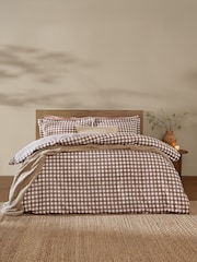 Yard Chocolate Barton Check Cotton Duvet Cover and Pillowcase Set - Image 1 of 3