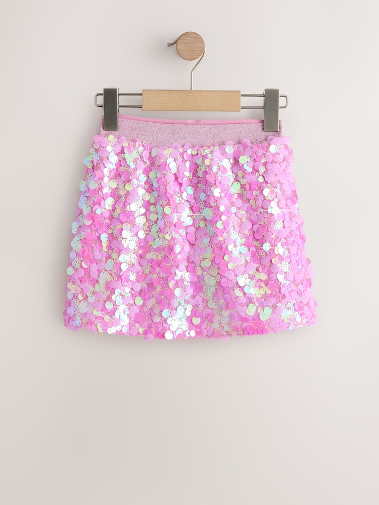 Pink Sequin Skirt (3-16yrs) - Image 1 of 4 Pink Sequin Skirt (3-16yrs) - Image 1 of 4