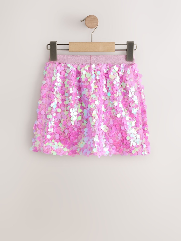 Pink Sequin Skirt (3-16yrs) - Image 2 of 4 Pink Sequin Skirt (3-16yrs) - Image 2 of 4