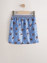Blue/Chocolate Brown Spot Sequin Skirt (3-16yrs) - Image 2 of 4