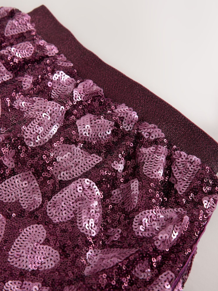Berry/Pink Heart Sequin Skirt (3-16yrs) - Image 9 of 9 Berry/Pink Heart Sequin Skirt (3-16yrs) - Image 9 of 9