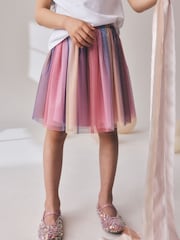 Multi Rainbow Sparkle Mesh Pull On Skirt (3-16yrs) - Image 1 of 8