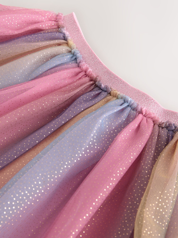 Multi Rainbow Sparkle Mesh Pull On Skirt (3-16yrs) - Image 8 of 8 Multi Rainbow Sparkle Mesh Pull On Skirt (3-16yrs) - Image 8 of 8