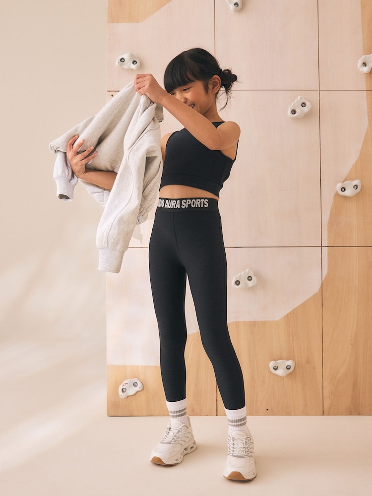 Black Sport Leggings (3-16yrs) - Image 1 of 2 Black Sport Leggings (3-16yrs) - Image 1 of 2