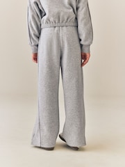 Grey Marl Side Pleat Wide Leg Joggers (3-16yrs) - Image 3 of 10