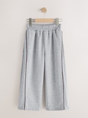 Grey Marl Side Pleat Wide Leg Joggers (3-16yrs) - Image 5 of 10
