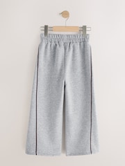 Grey Marl Side Pleat Wide Leg Joggers (3-16yrs) - Image 7 of 10