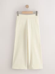 Ecru/Brown 2 Pack Wide Leg Jersey Trousers (3-16yrs) - Image 3 of 6