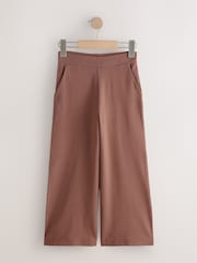 Ecru/Brown 2 Pack Wide Leg Jersey Trousers (3-16yrs) - Image 4 of 6