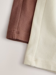 Ecru/Brown 2 Pack Wide Leg Jersey Trousers (3-16yrs) - Image 6 of 6