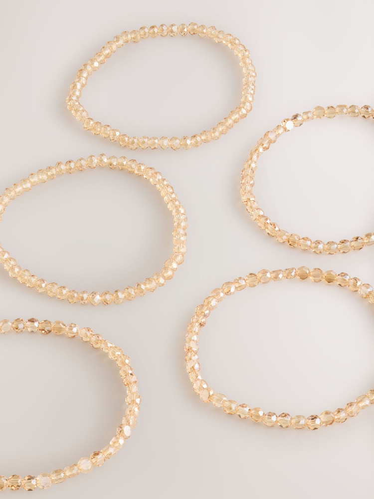 Цвета золотистого шампанского - Tone Beaded Stretch Bracelet Pack - Изображение 6 6