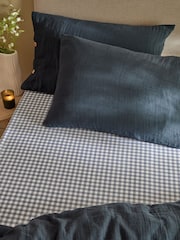 Yard Navy Barton Check Fitted Sheet - Image 1 of 2