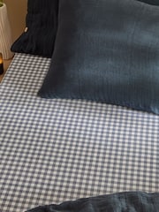 Yard Navy Barton Check Fitted Sheet - Image 2 of 2