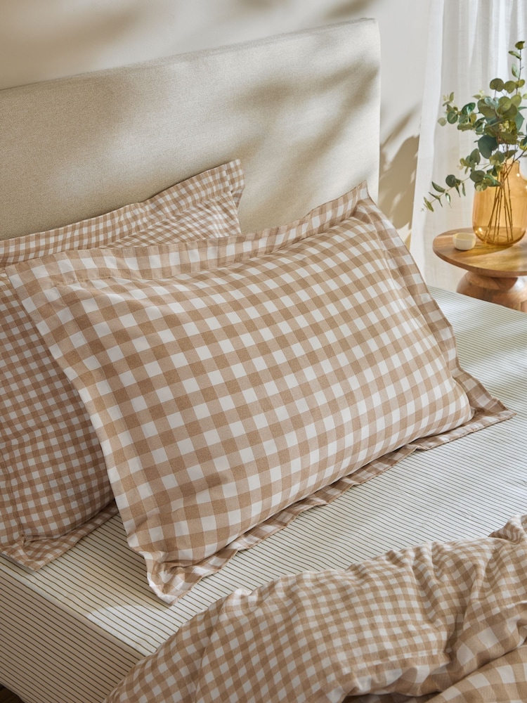 Yard Set of 2 Biscuit Barton Check Pillowcases - Image 1 of 1 Yard Set of 2 Biscuit Barton Check Pillowcases - Image 1 of 1