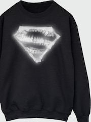 Brands In Black DC Comics Superman Skeleton Shield Sweat Top - Image 2 of 3