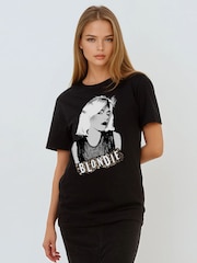 Brands In Black Blondie Portrait Face Music T-Shirt - Image 2 of 5
