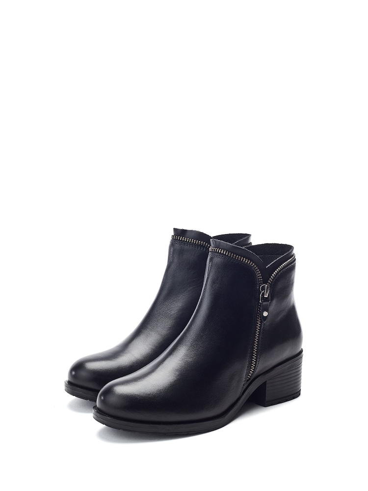 Musta - Moda in Pelle -saappaat, joissa vetoketjulliset lohkokorkoiset yksityiskohdat - Kuva 2 / 4