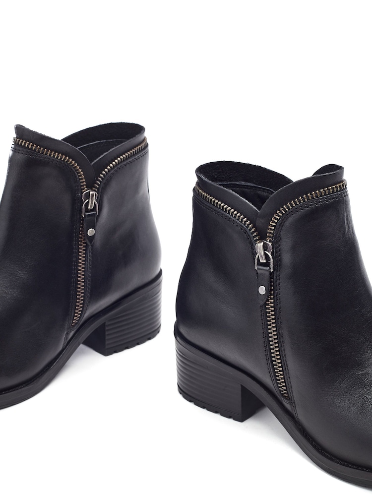 Musta - Moda in Pelle -saappaat, joissa vetoketjulliset lohkokorkoiset yksityiskohdat - Kuva 4 / 4