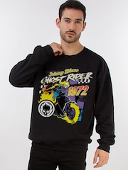 Brands In Black Marvel Ghost Rider Sweat Top - Image 2 of 5