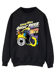 Brands In Black Marvel Ghost Rider Sweat Top - Image 3 of 5