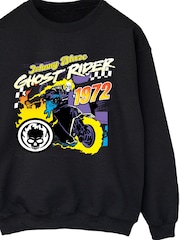 Brands In Black Marvel Ghost Rider Sweat Top - Image 4 of 5
