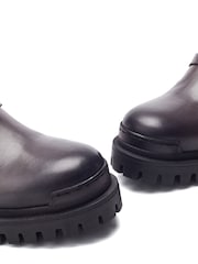 Moda in Pelle Grey Sh Ilroy Double Buckle Biker Boots - Image 4 of 4