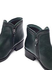 Vihreä - Moda in Pelle -saappaat, joissa vetoketjulliset lohkokorkoiset yksityiskohdat - Kuva 4 / 4