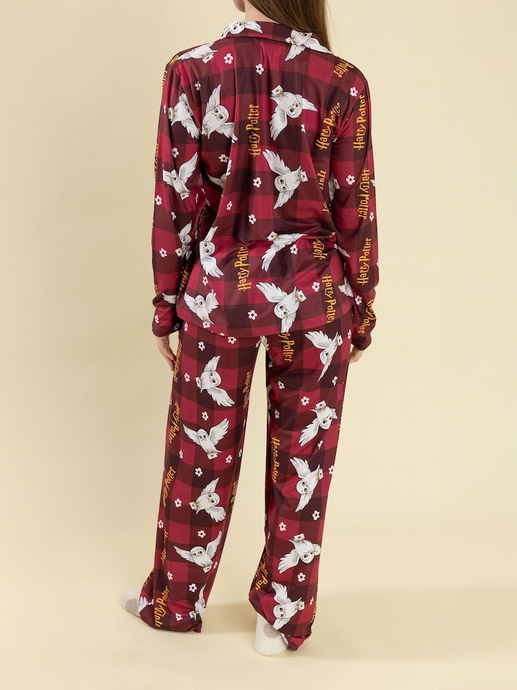 Vanilla Underground Red Harry Potter Button Up Long Sleeve Leg Pyjamas Set - Image 2 of 8