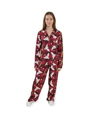 Vanilla Underground Red Harry Potter Button Up Long Sleeve Leg Pyjamas Set - Image 3 of 8