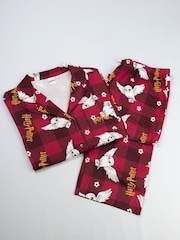 Vanilla Underground Red Harry Potter Button Up Long Sleeve Leg Pyjamas Set - Image 4 of 8