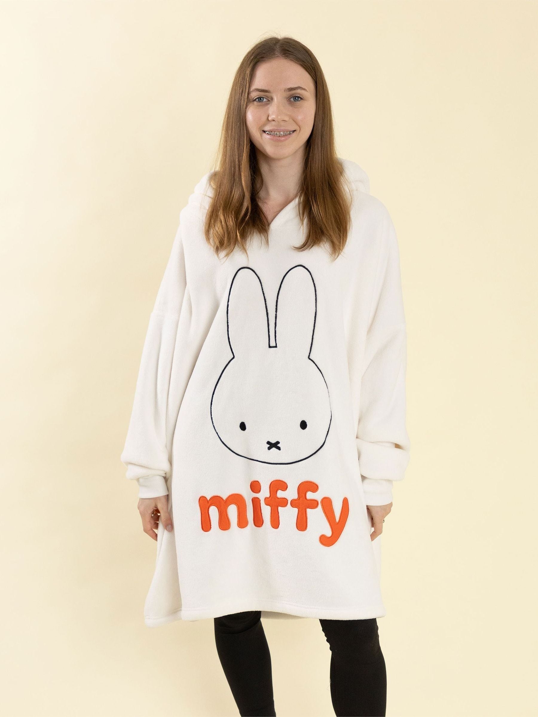 B&Q -  Miffy Womens White Face Blanket Hoodie (One Size) - Image 4