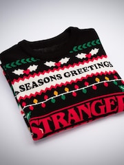 Suéter navideño negro unisex de Stranger Things de Vanilla Underground - Imagen 3 de 6