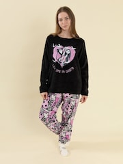 Vanilla Underground Pink The Nightmare Before Christmas Fleece Long Sleeve Leg Pyjamas Set - Image 2 of 5