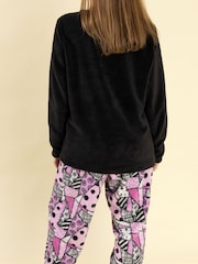 Vanilla Underground Pink The Nightmare Before Christmas Fleece Long Sleeve Leg Pyjamas Set - Image 3 of 5