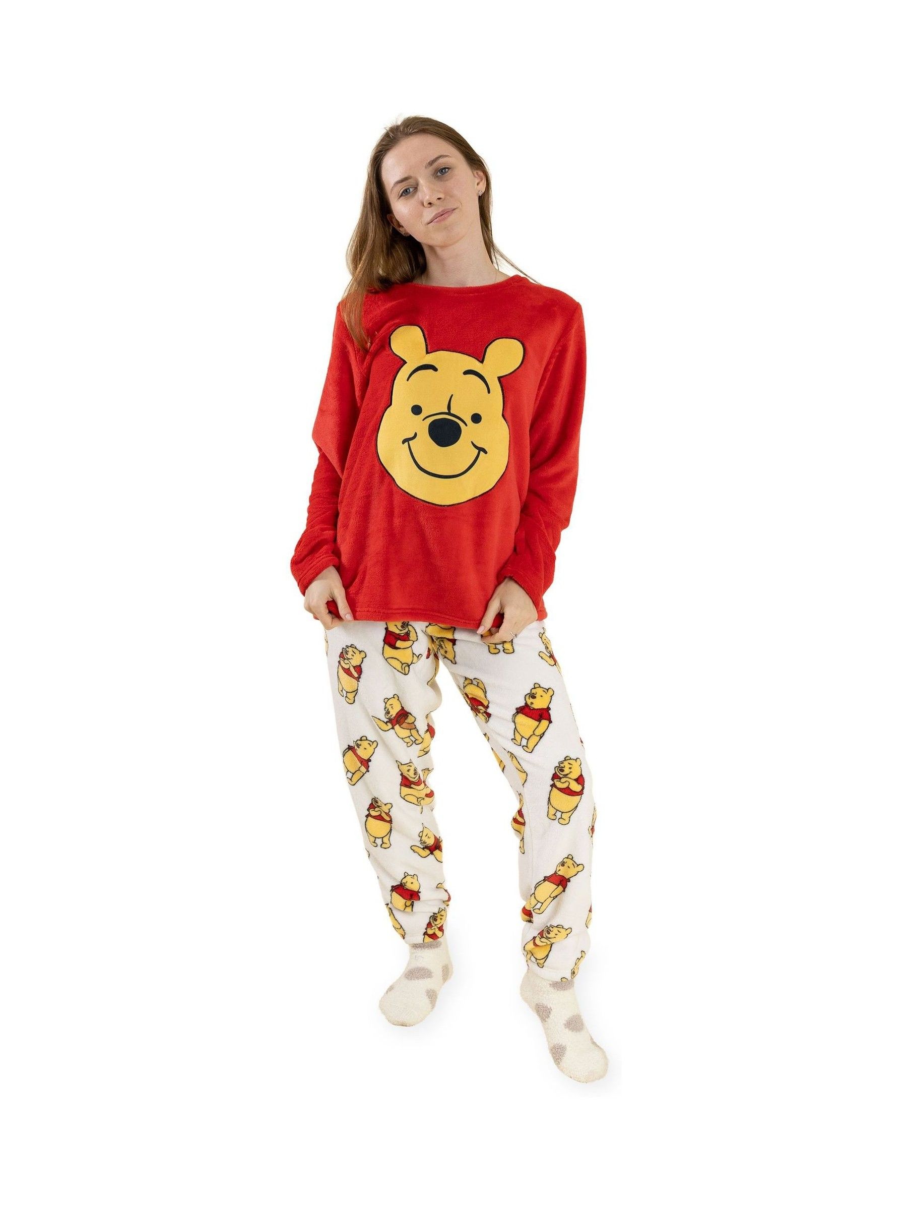Winnie The Pooh Women's Red Long Sleeve Long Leg Pyjama Set | | Official Merch | Size: Xs - Image 4
