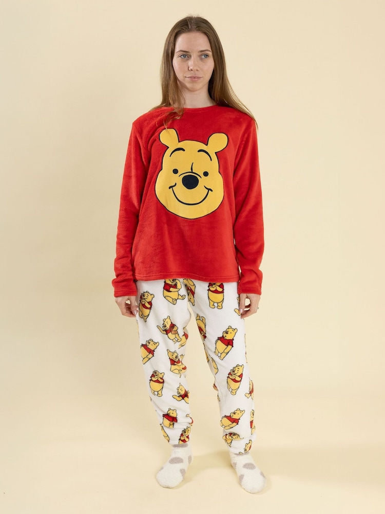 Vanilla Underground Winnie The Pooh Bear Fleece Long Sleeve Leg Pyjamas Set - صورة 2 من 8