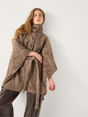Monsoon Brown Cara Herringbone Knit Cape - Image 1 of 1