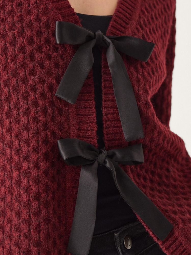 Monsoon Red Tina Bow Tie Cardigan - Image 5 of 5 Monsoon Red Tina Bow Tie Cardigan - Image 5 of 5