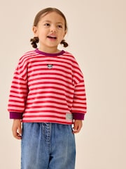 Pink/Red Stripe Long Sleeve Cuffed Top (3mths-7yrs) - Image 1 of 4