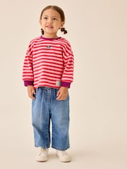 Pink/Red Stripe Long Sleeve Cuffed Top (3mths-7yrs) - Image 2 of 4
